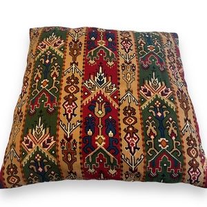 Vintage Western Aztec Printed XL Square Throw Pillow 24.5" x 24.5"
